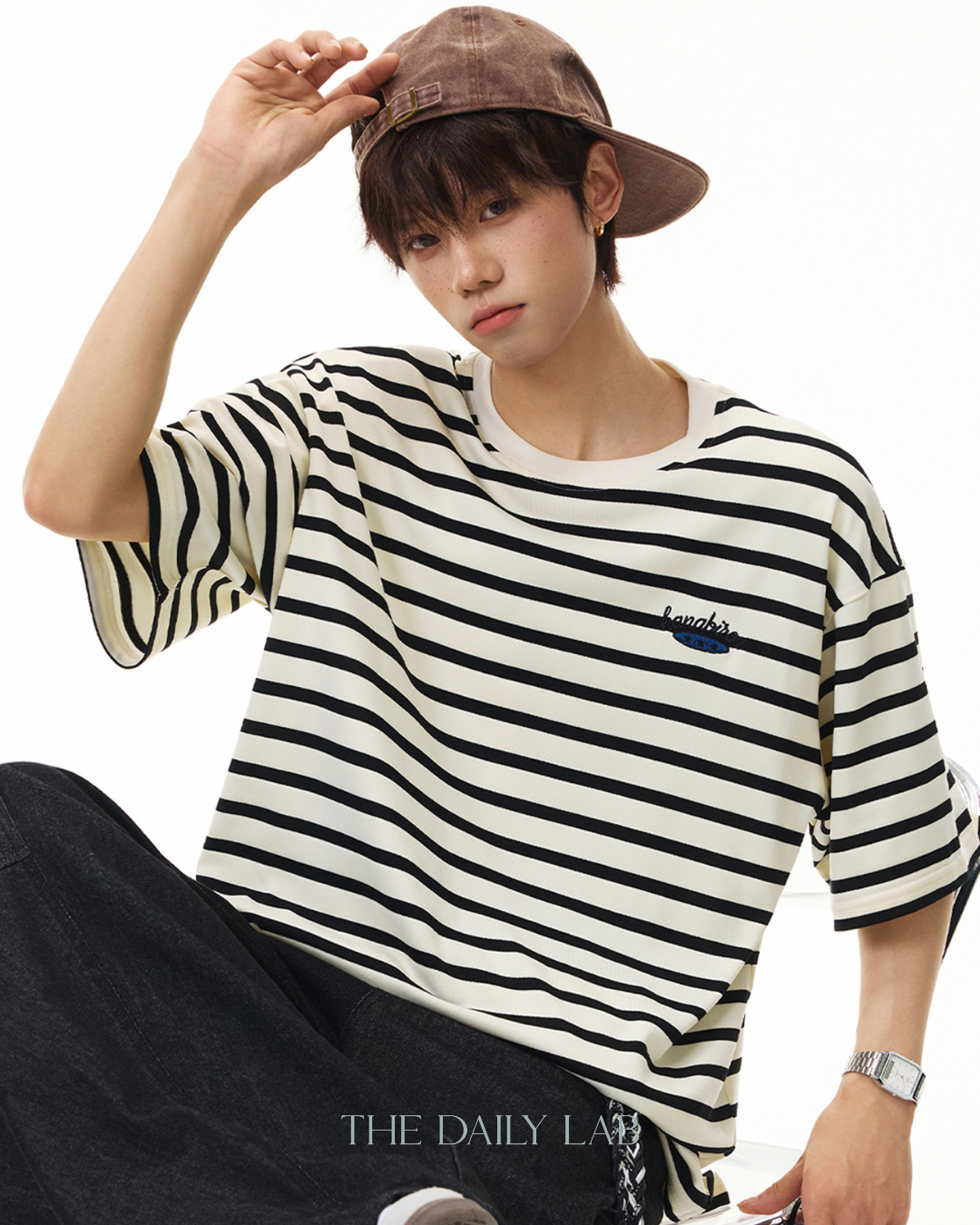 Casual Contrast Stripe Street Tee
