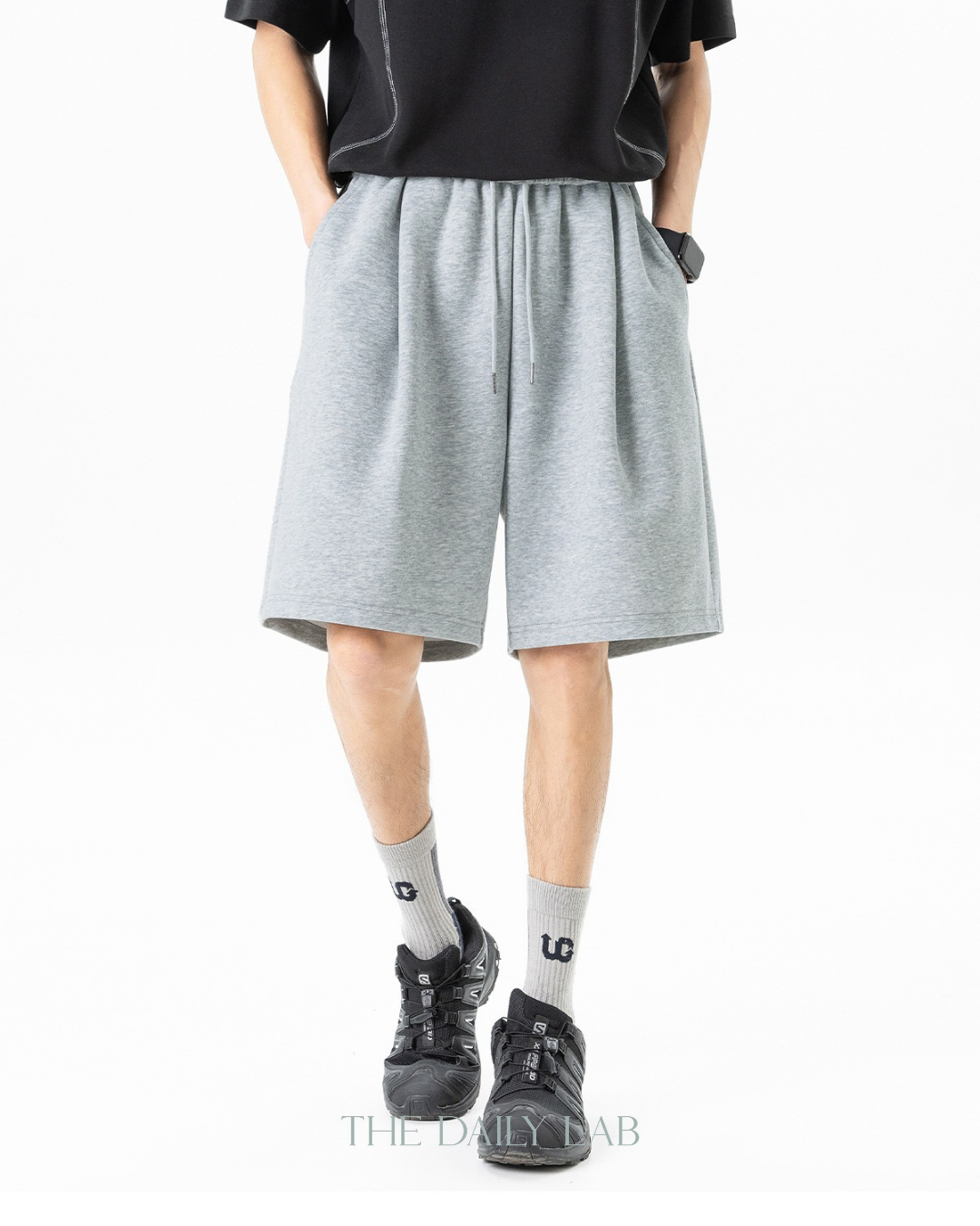 Clean Fit Straight Shorts in Grey