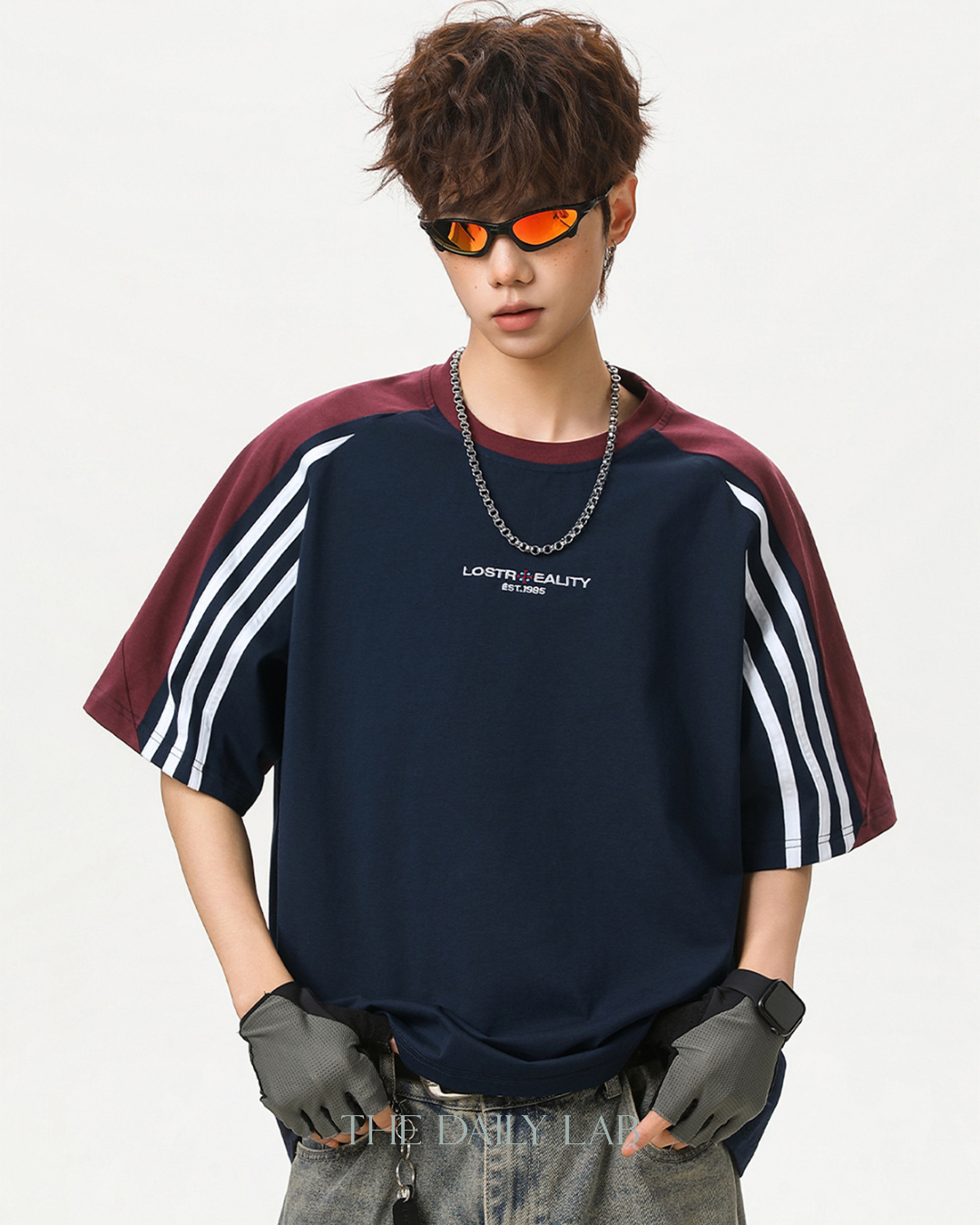 Lost Reality Vintage Raglan Tee in Blue