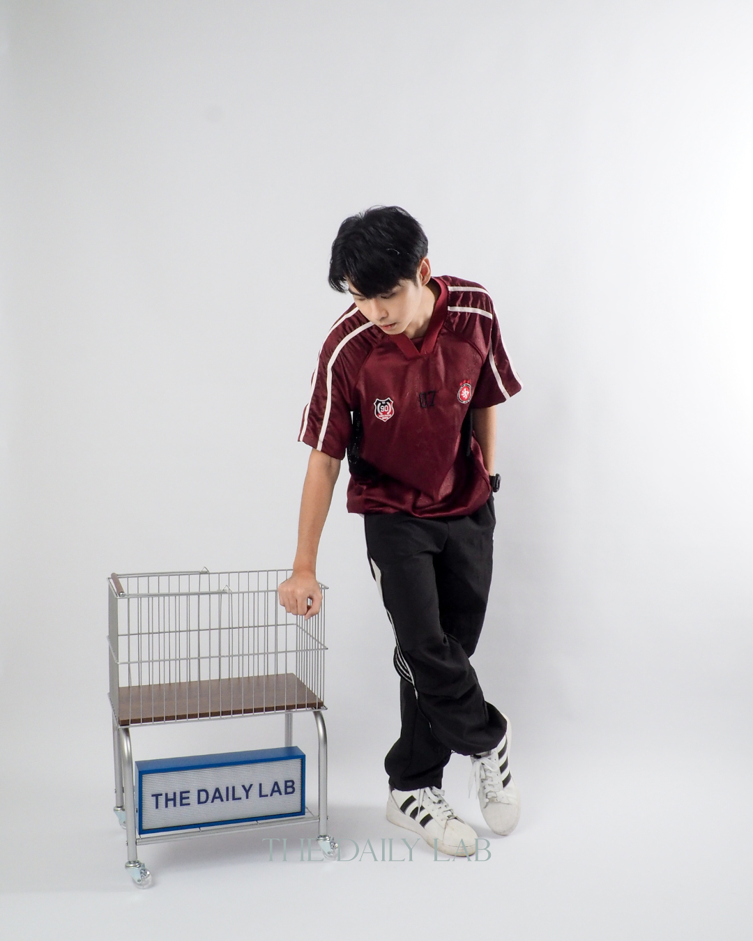 American Vintage Football Tee in Maroon