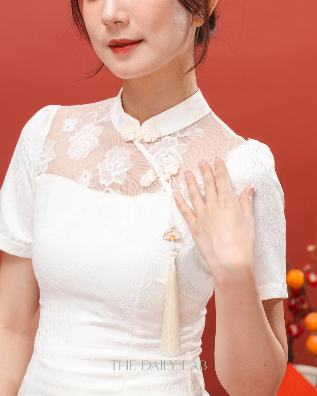 Grace Qipao Dress in Apricot