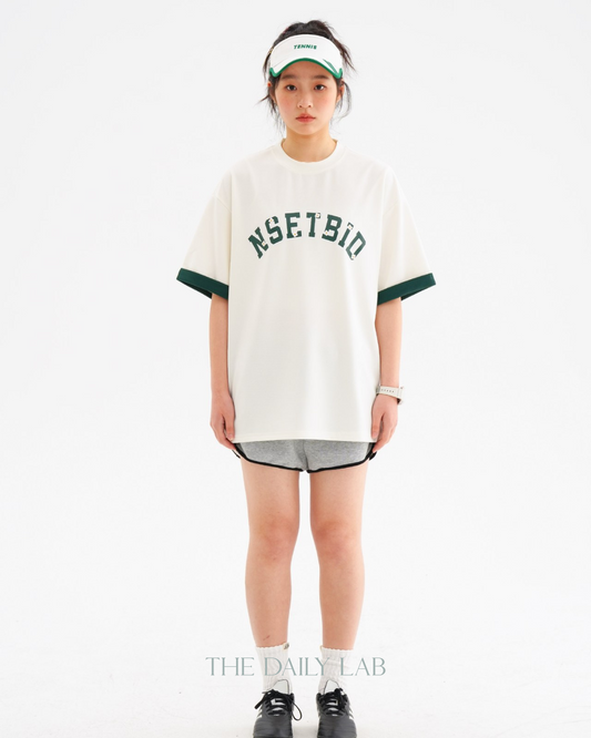 Vintage Japanese Style  Short Sleeve Tee In White