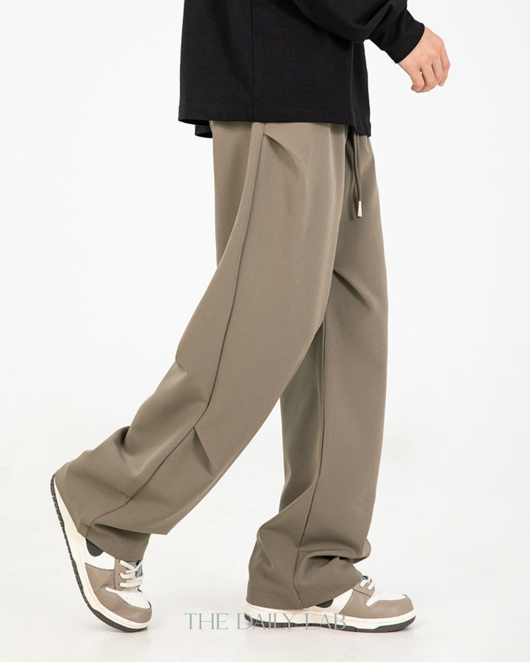 Pleated Loose Pants in Khaki