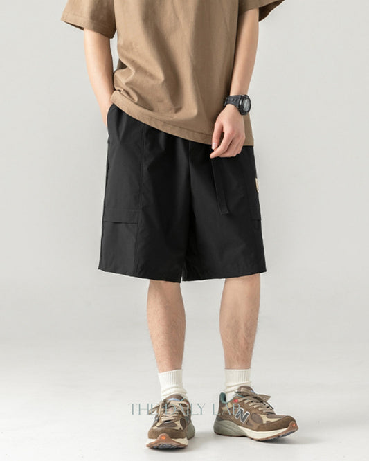 Snap-Belt Utility Shorts in Black