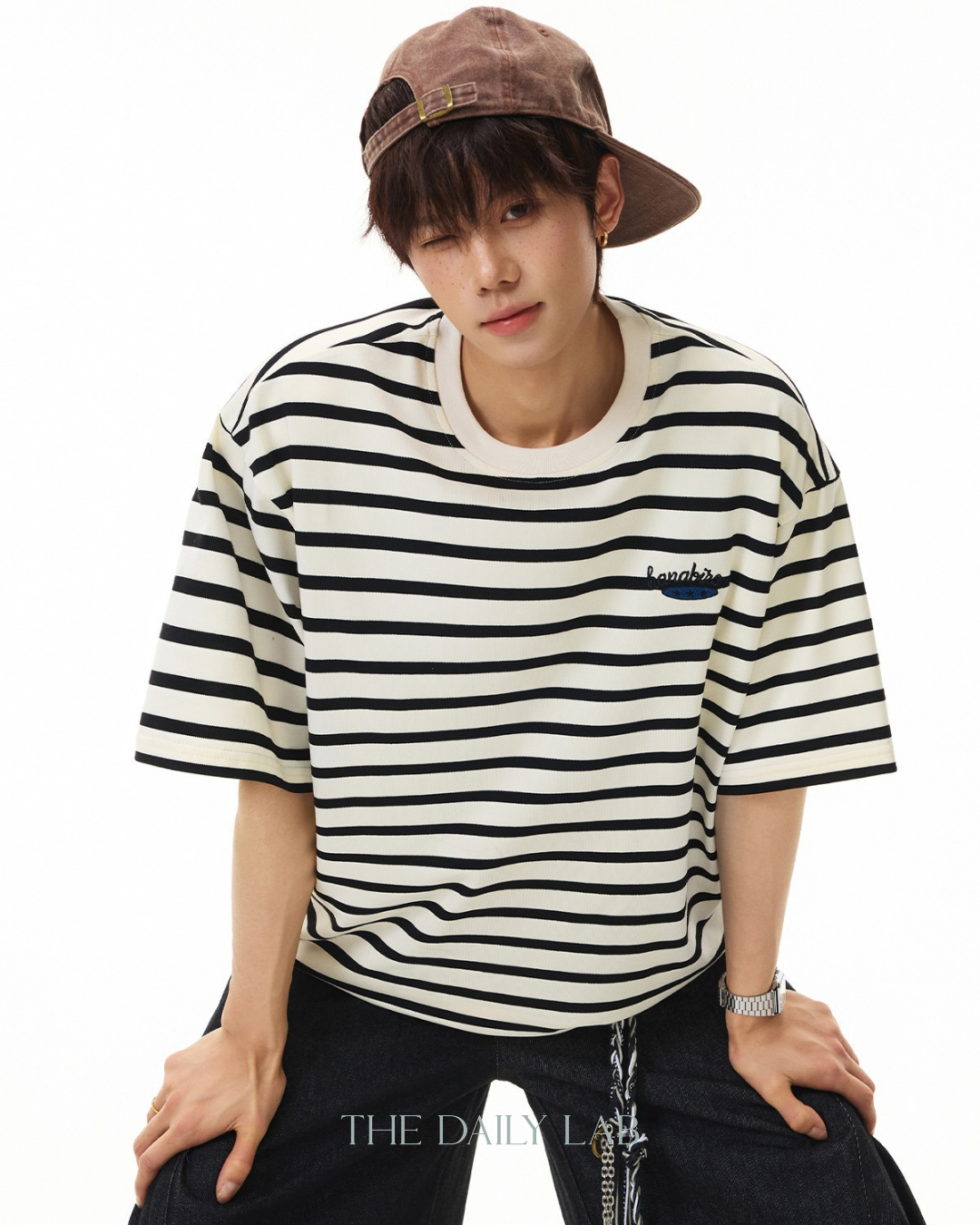Casual Contrast Stripe Street Tee