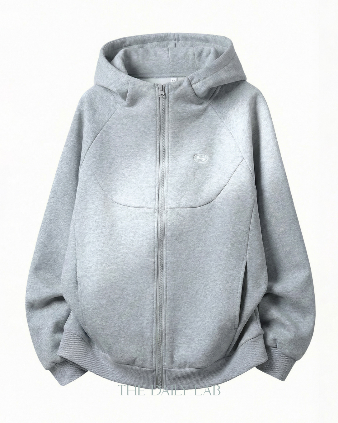 Geometric Zip Hoodie in Grey