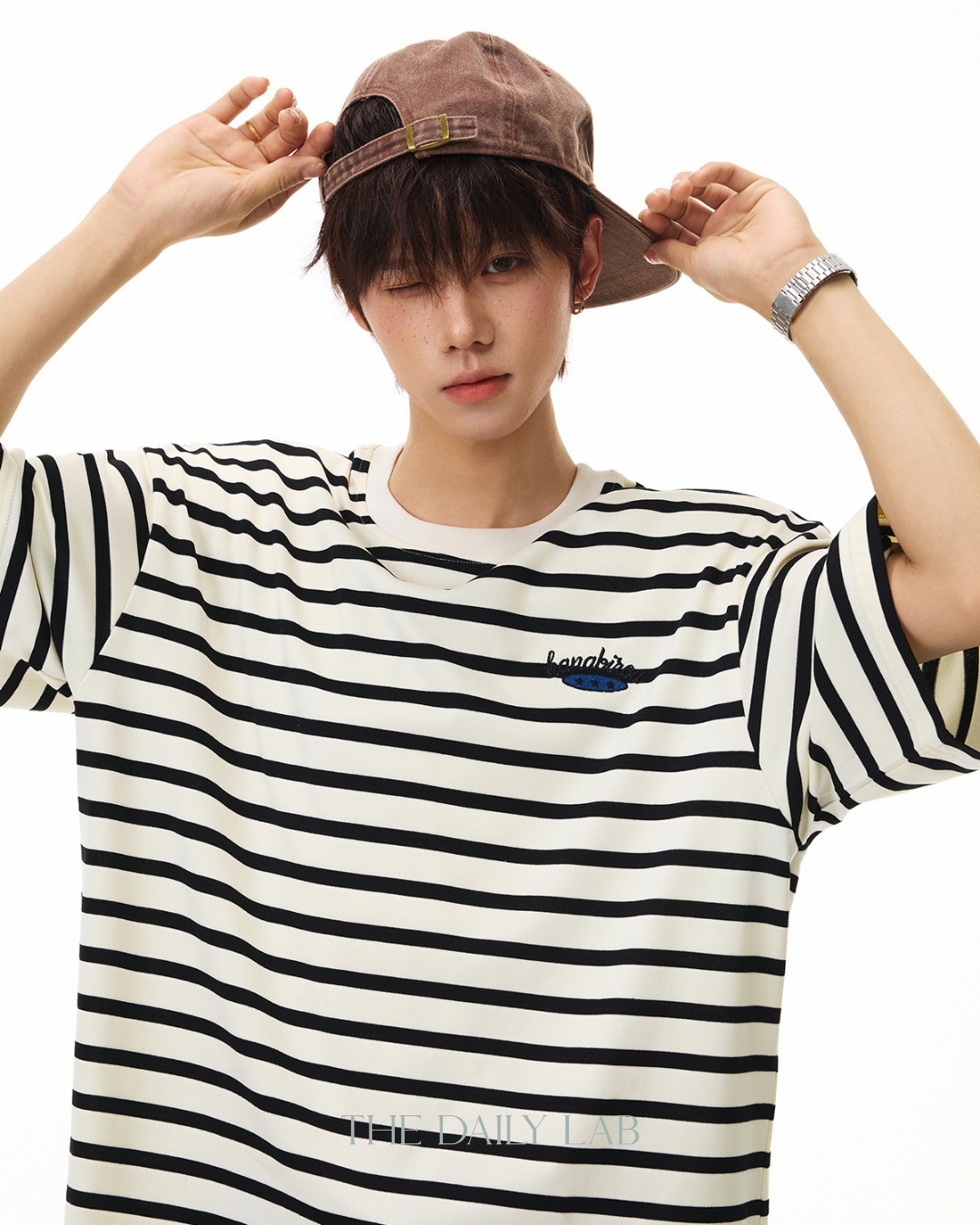 Casual Contrast Stripe Street Tee