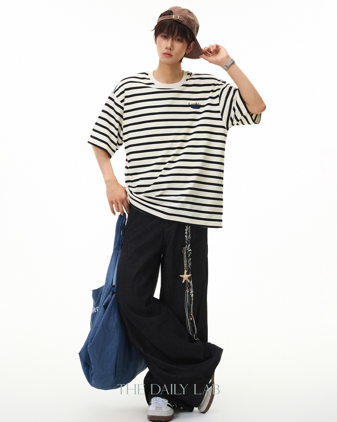 Casual Contrast Stripe Street Tee