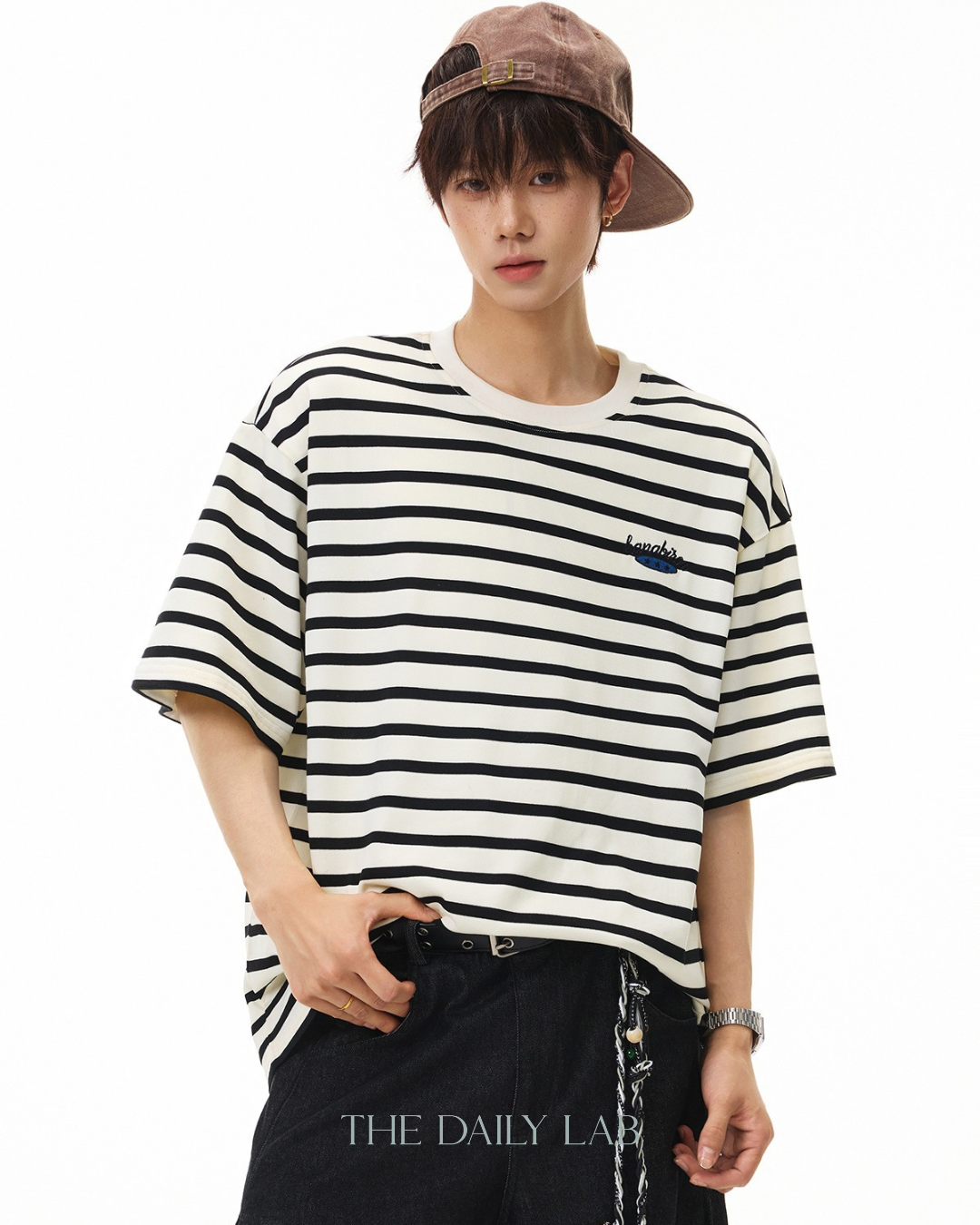 Casual Contrast Stripe Street Tee