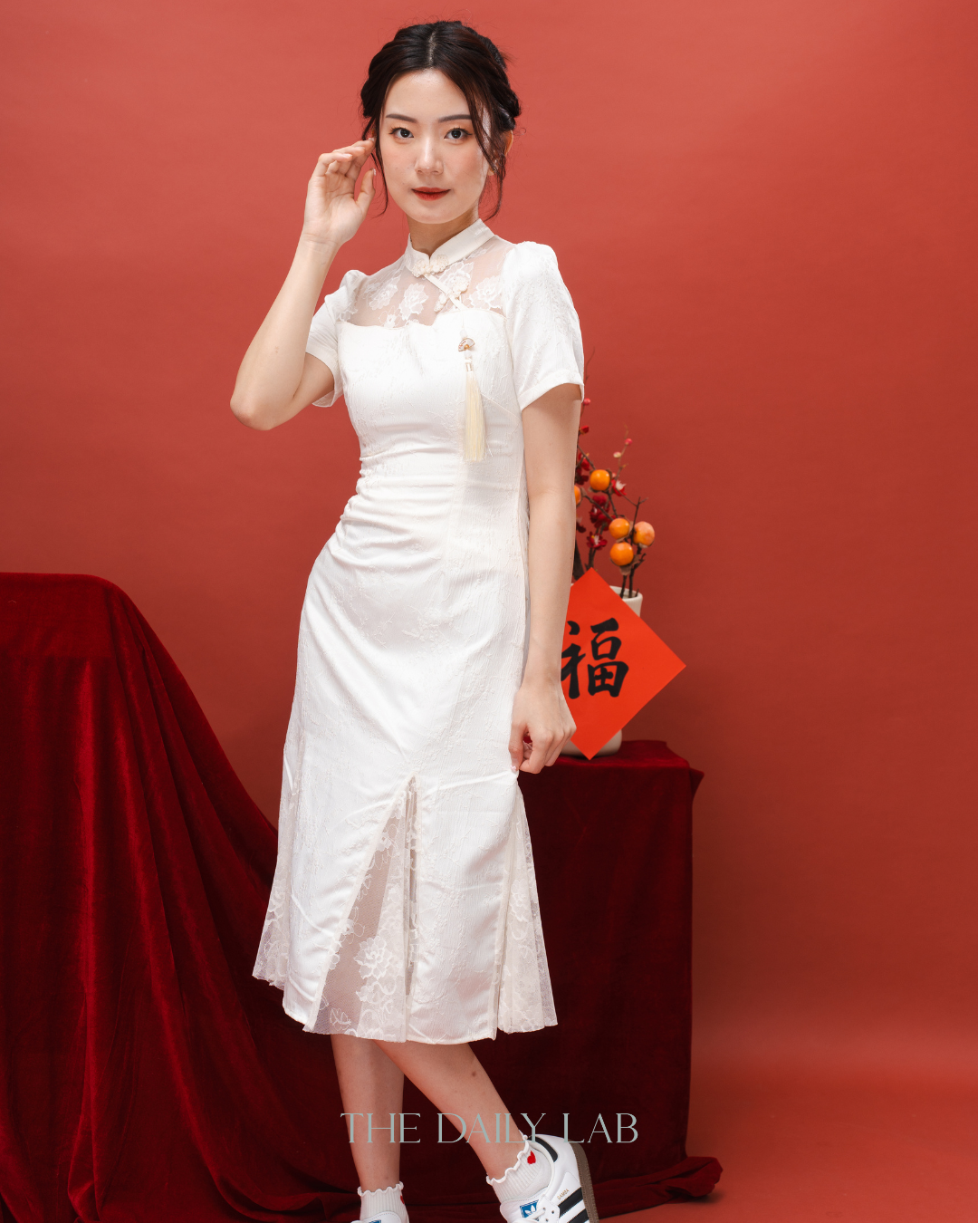 Grace Qipao Dress in Apricot