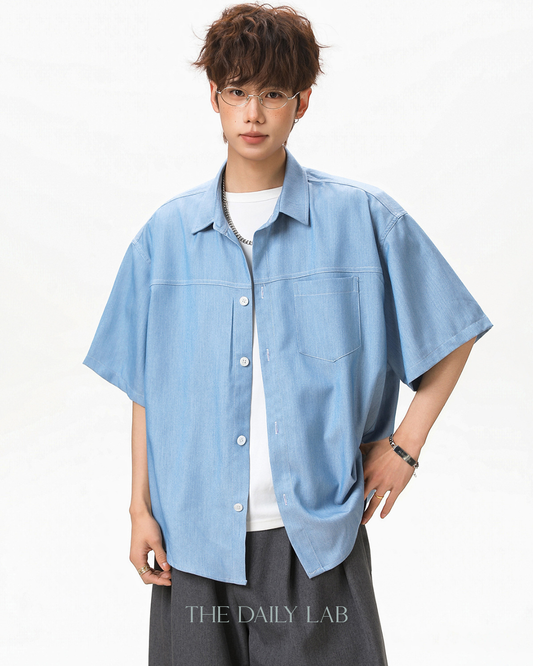 Heritage Stitch Shirt in Light Blue