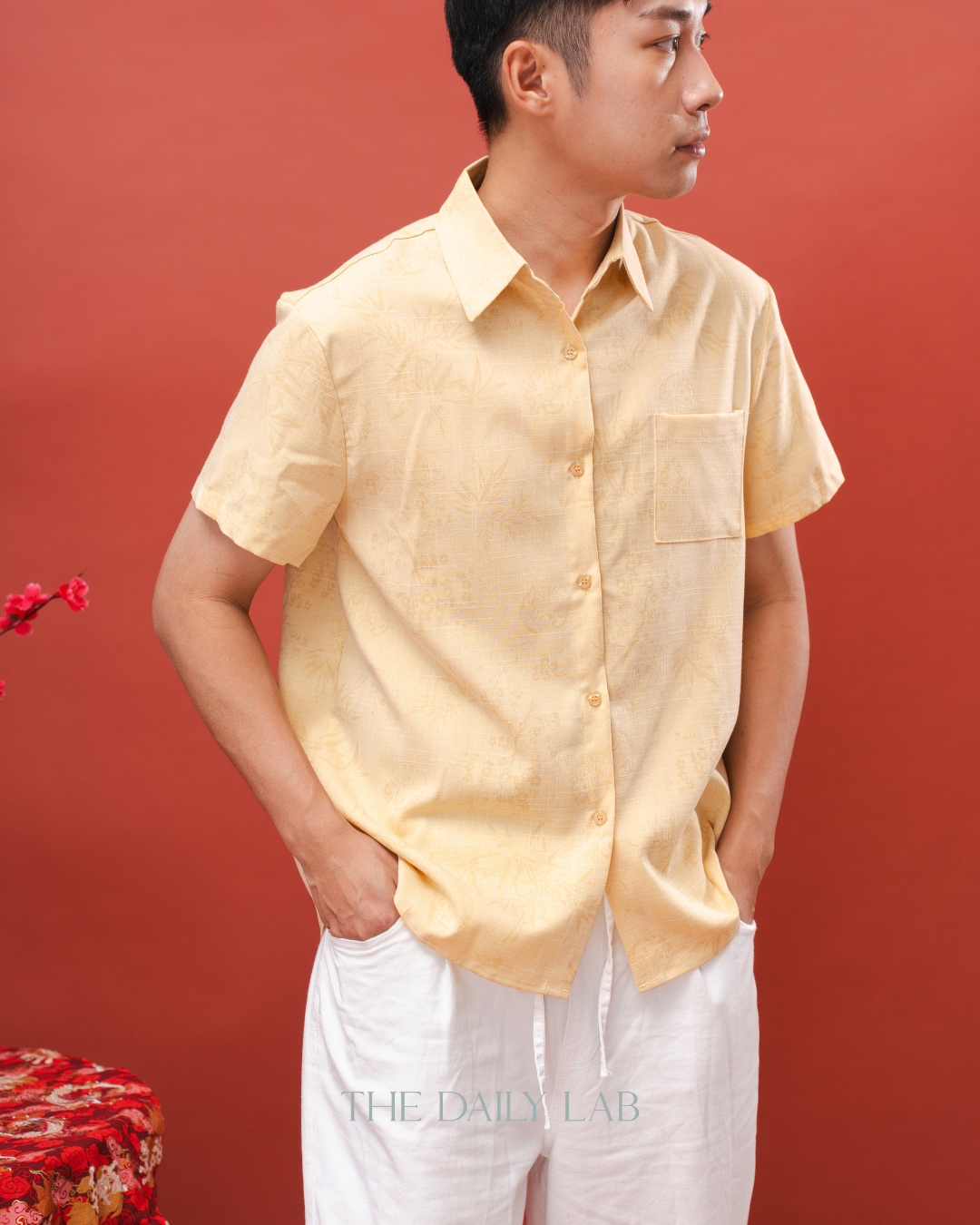 Yellow Collared Button-Up Shirt