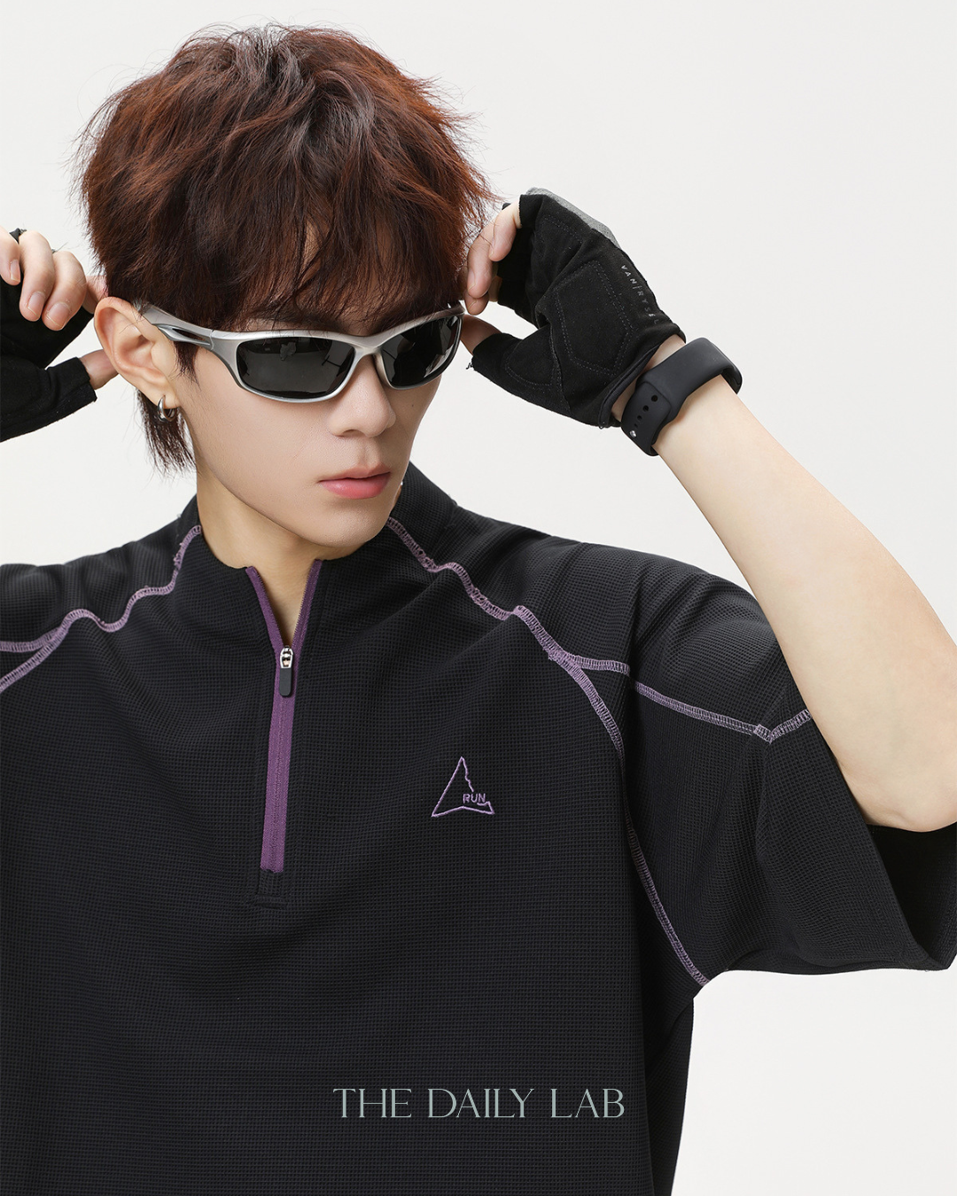 Active Cool Half-Zip Tee in Black