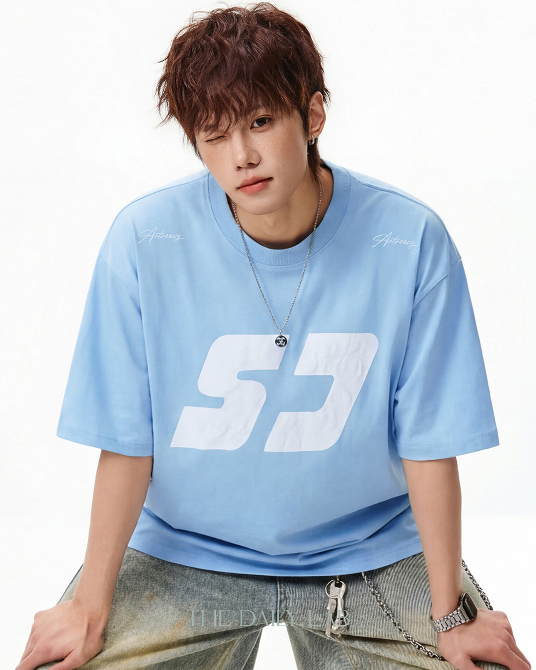 Urban Print Graphic Tee in Blue