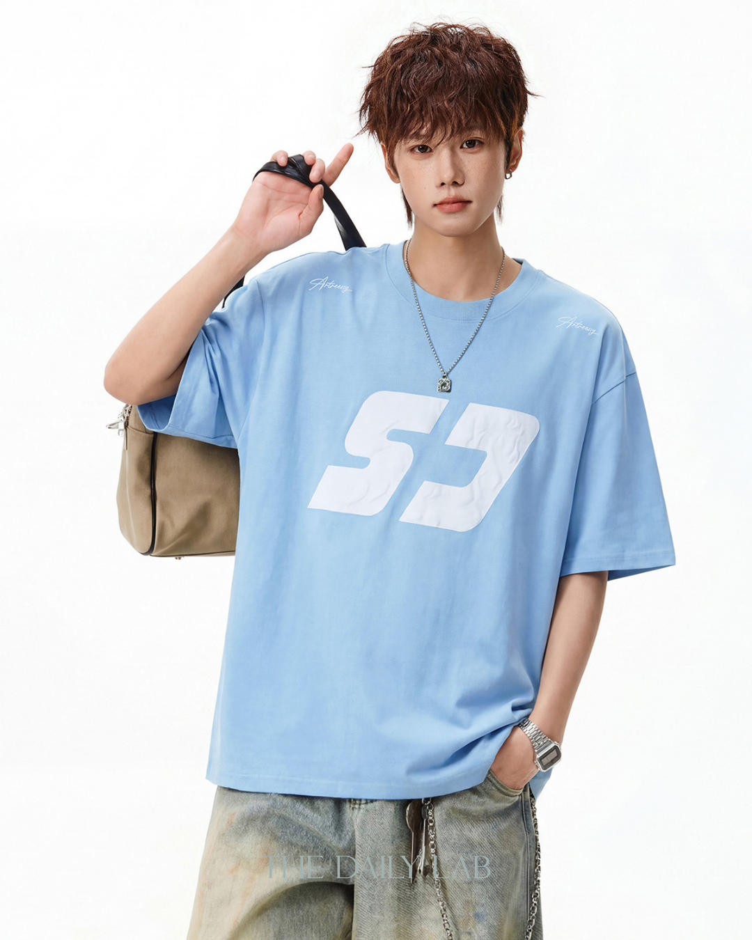 Urban Print Graphic Tee in Blue