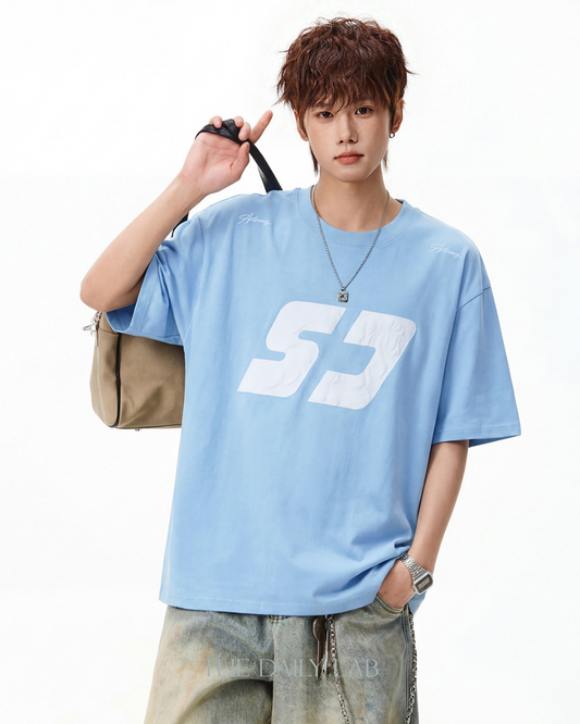Urban Print Graphic Tee in Blue