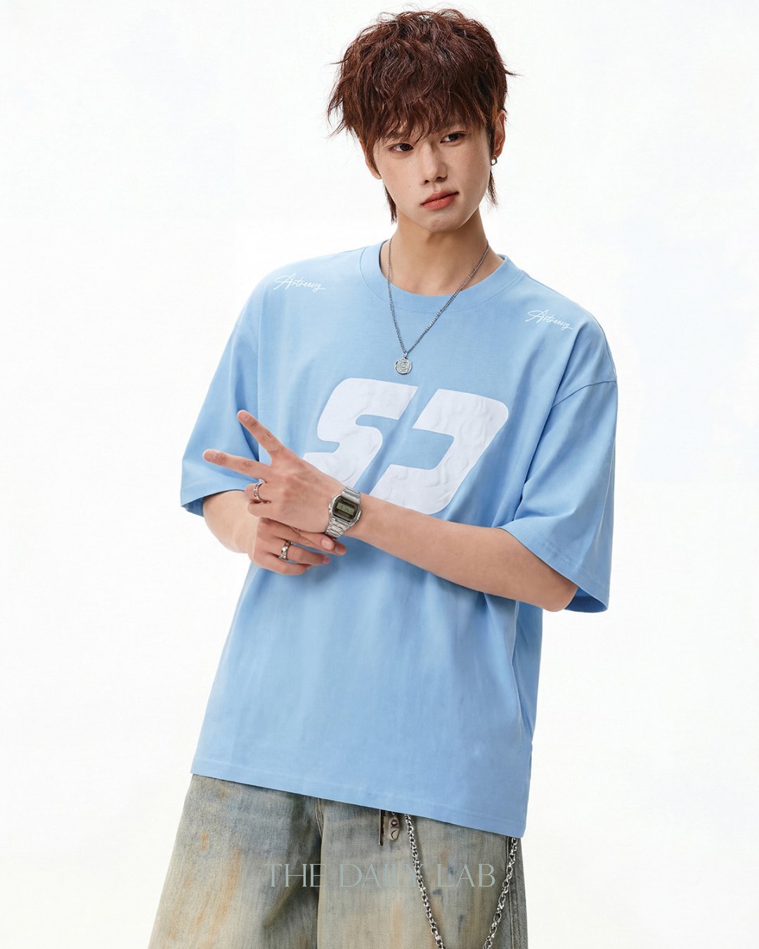 Urban Print Graphic Tee in Blue