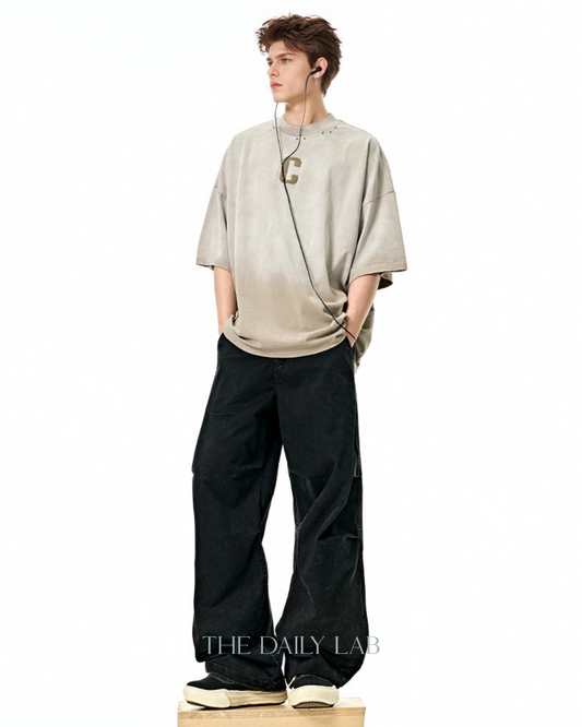Heritage Drape Cargo Pants in Black