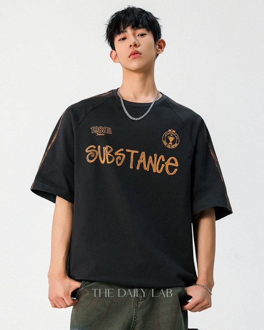 SUBSTANCE Vintage Cotton Tee in Dark Grey