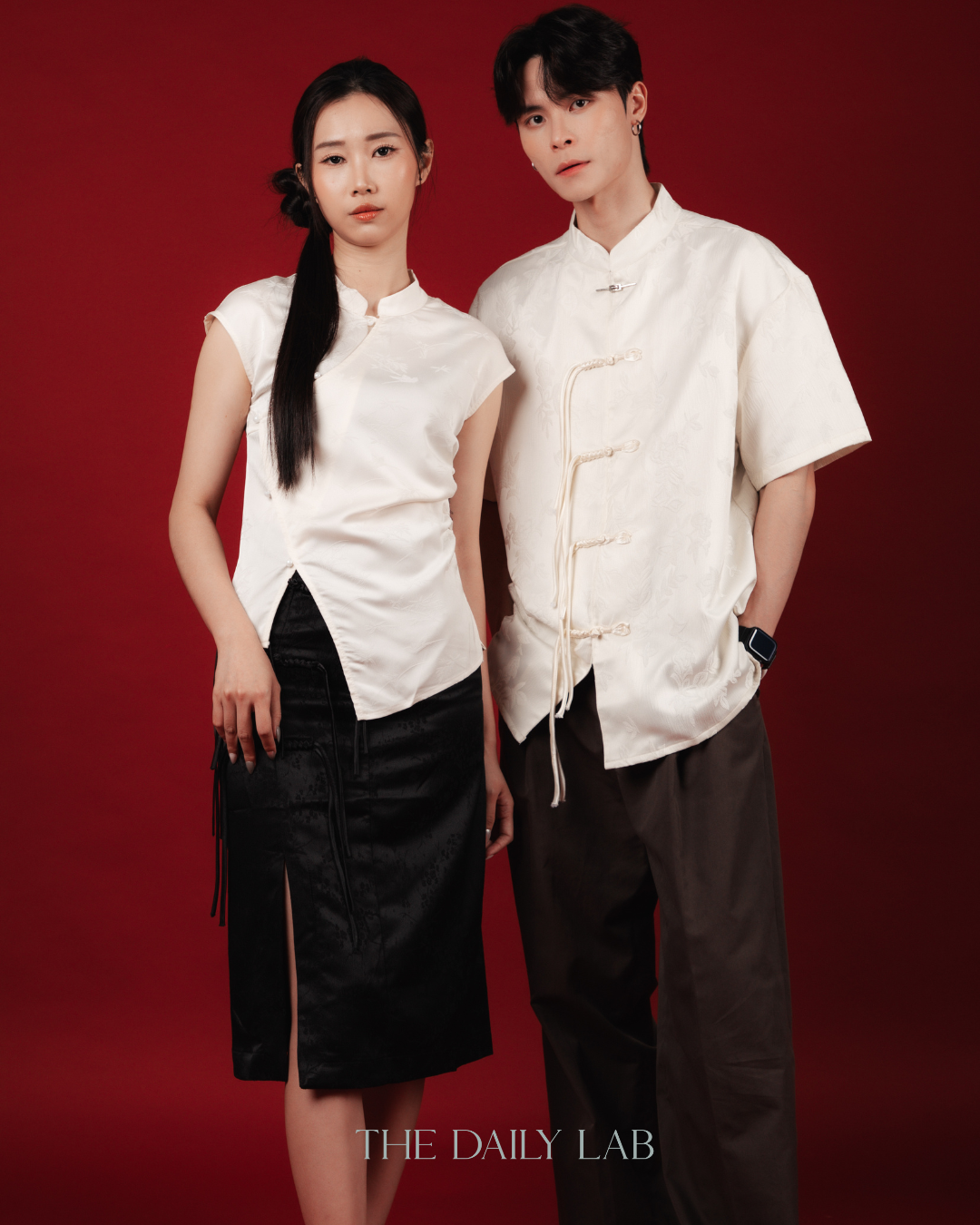 Ivory Line Stand-Collar Qipao Top (In-Stock)