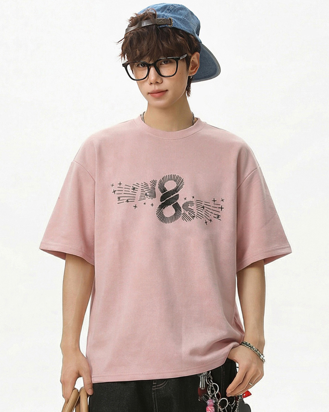 Infinity Motion Graphic Tee in Pink