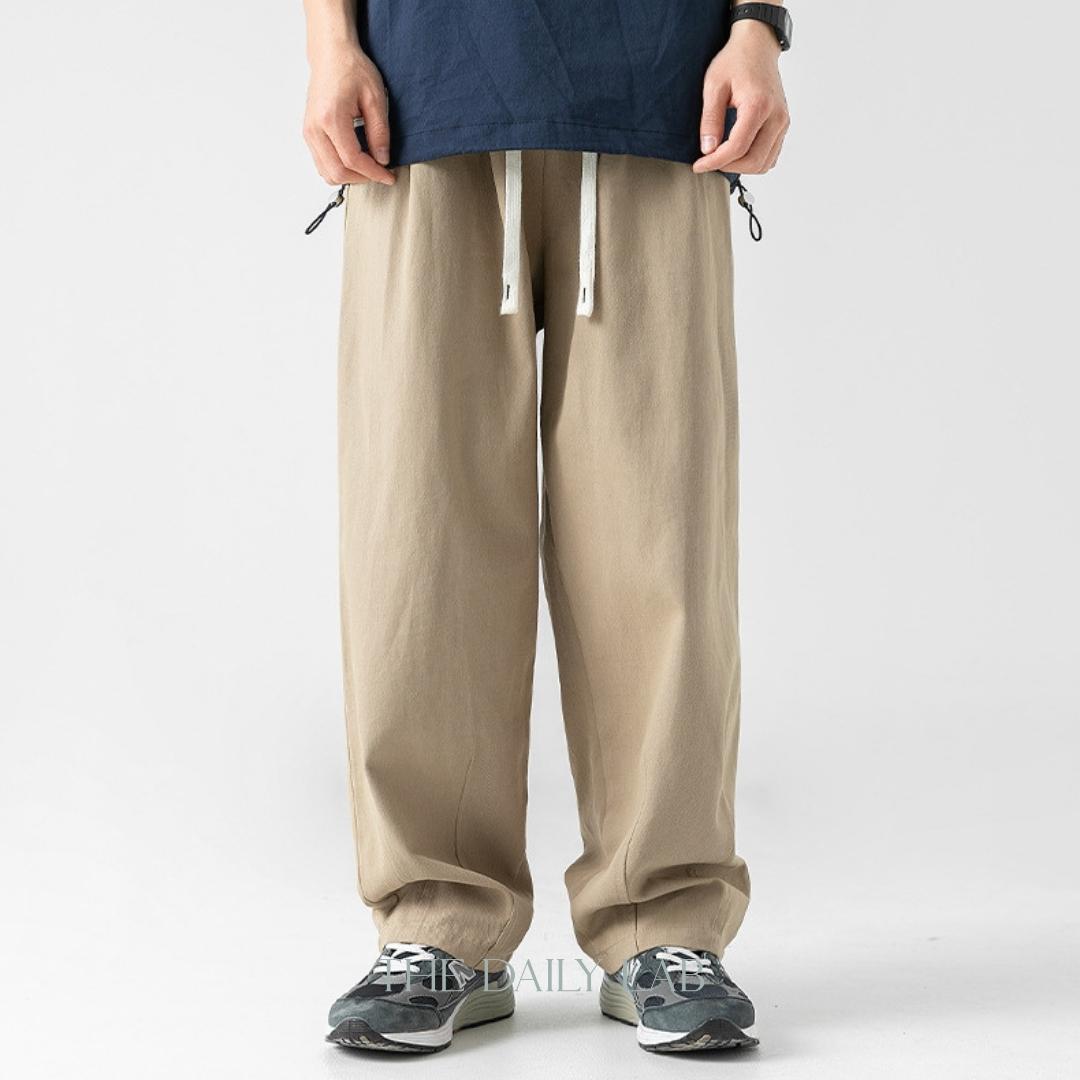 275G Sand-washed Cotton Long Pants in Khaki