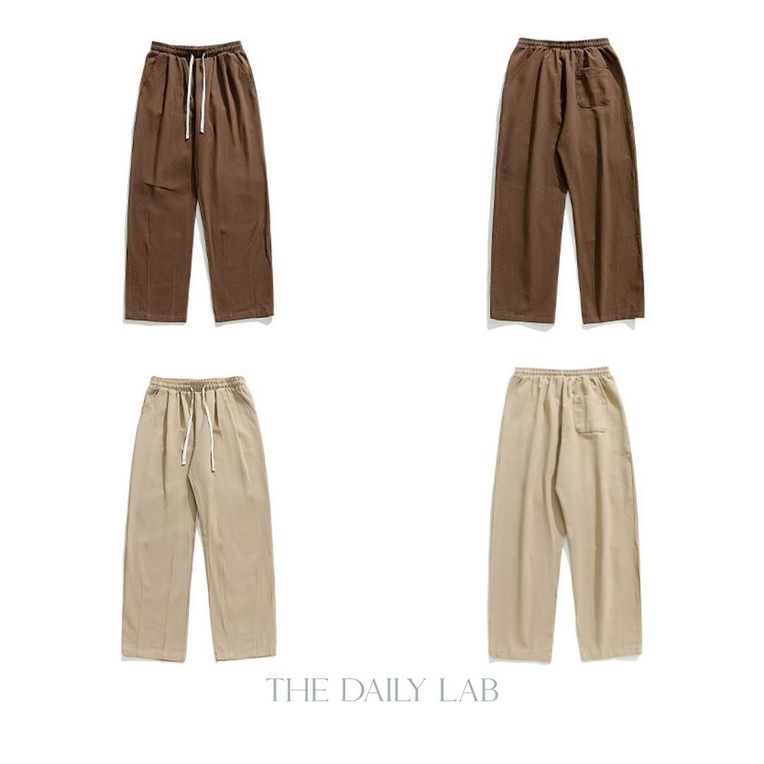 275G Sand-washed Cotton Long Pants in Brown