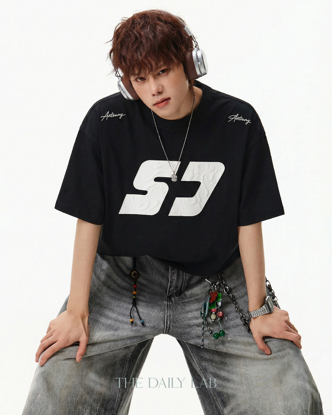Urban Print Graphic Tee in Black