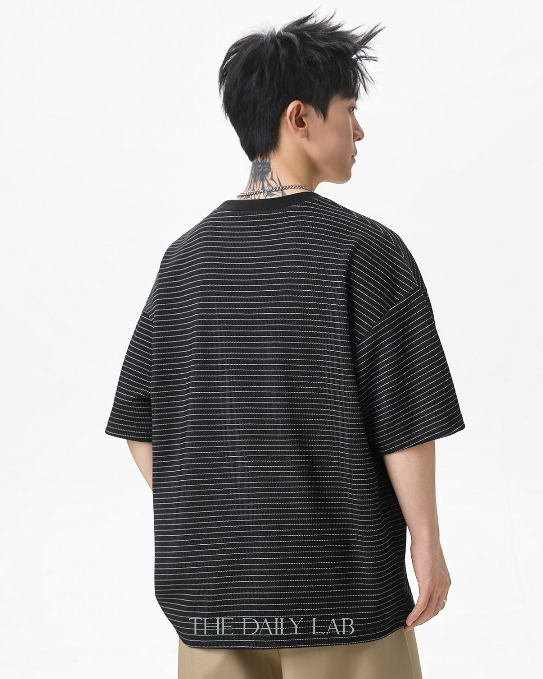 American Style Stripe Tee in Black