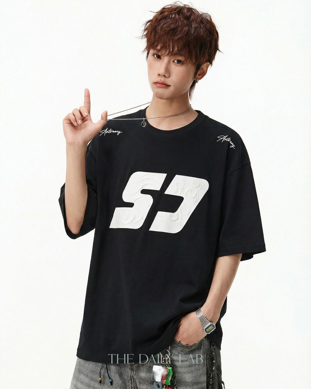 Urban Print Graphic Tee in Black