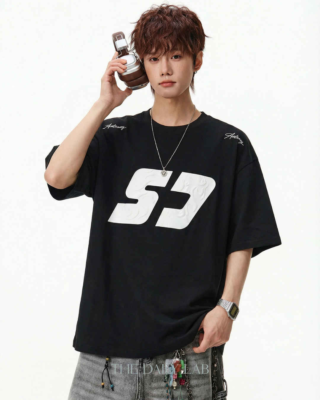 Urban Print Graphic Tee in Black
