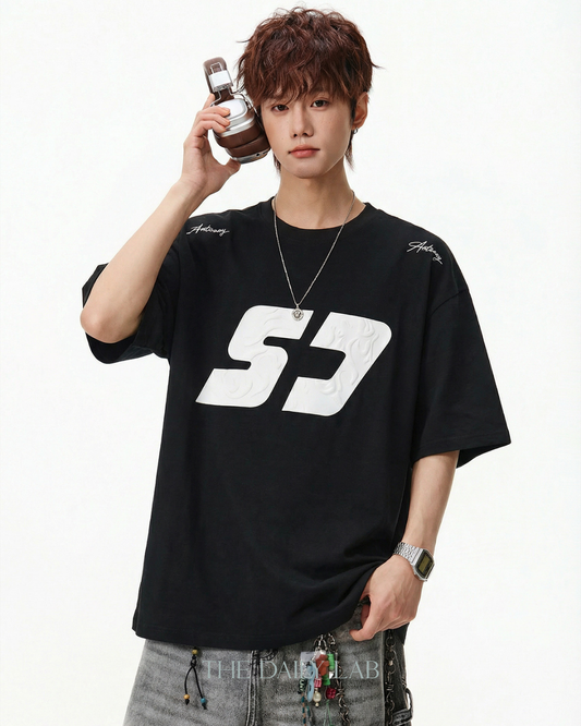 Urban Print Graphic Tee in Black