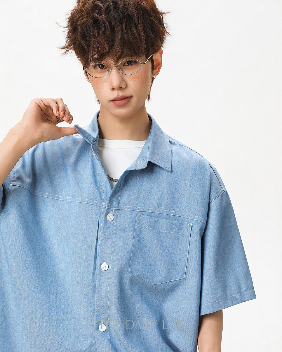 Heritage Stitch Shirt in Light Blue