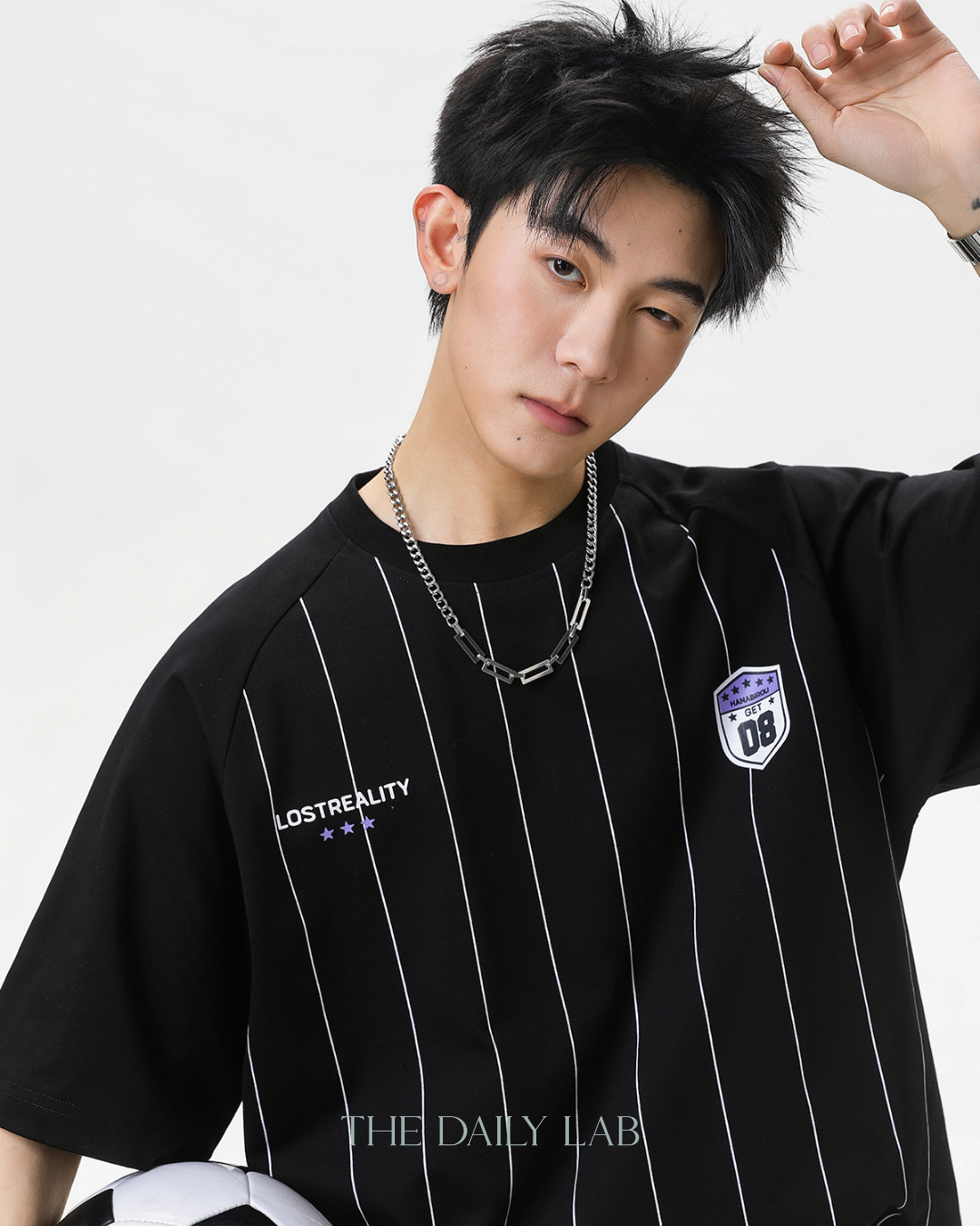 American Stripe Graphic Tee in Black