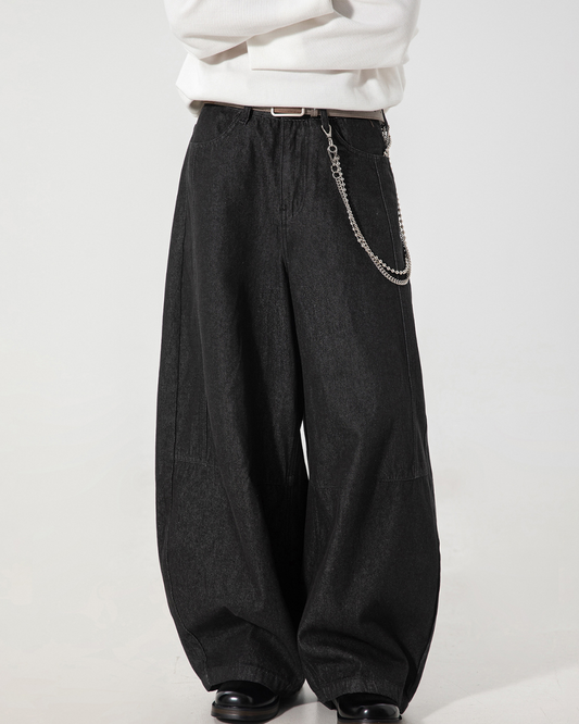 American Vintage Raw Denim Curved Blade Jeans In Black