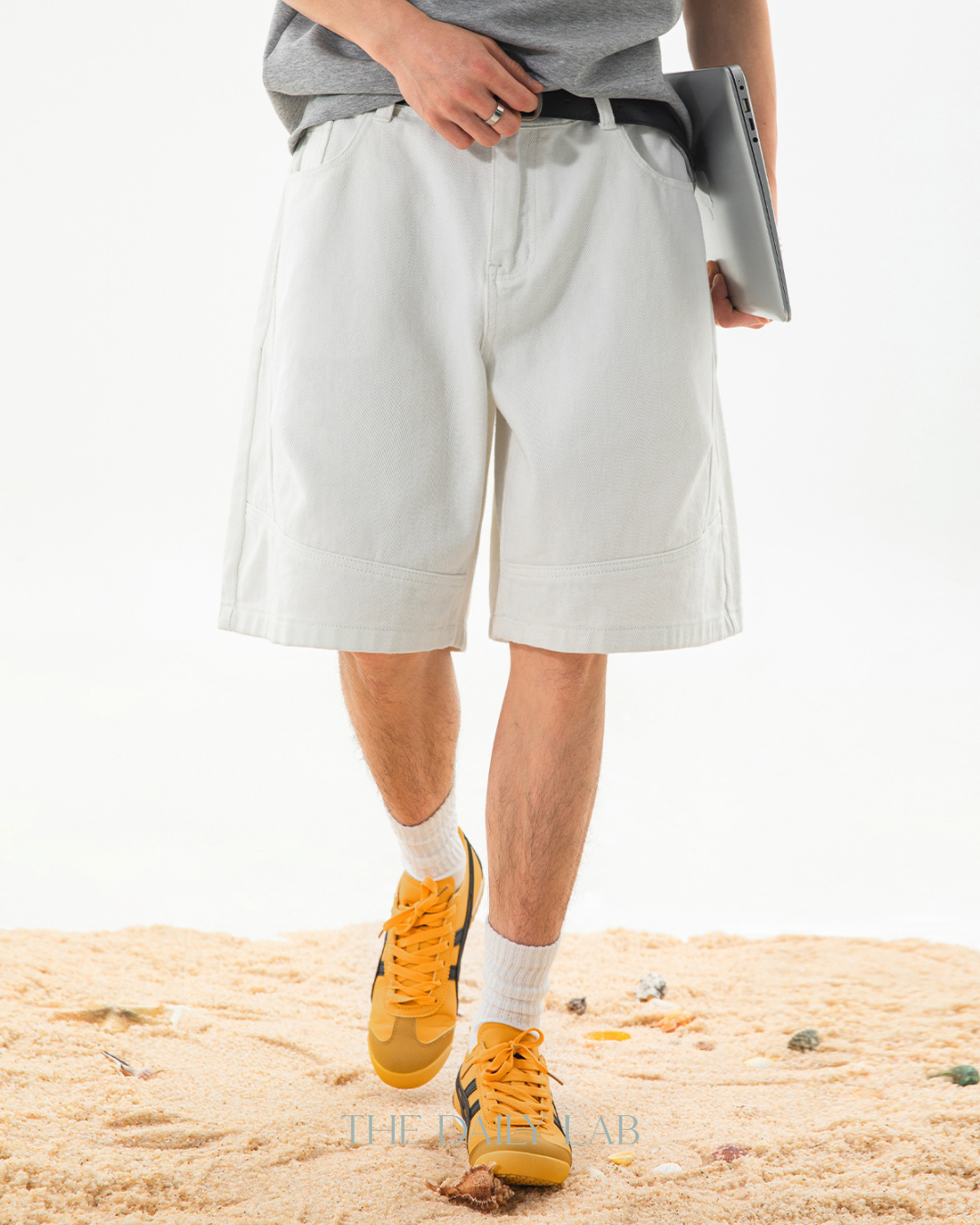 Coastal Fade Denim Shorts in White
