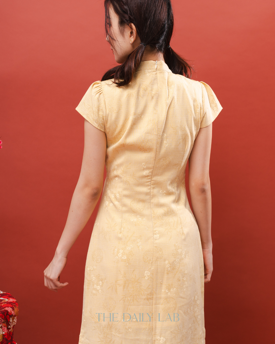 Yellow Floral Midi Dress