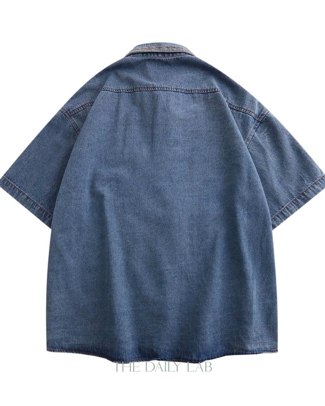 Retro Cartoon Embroidered Denim Shirt