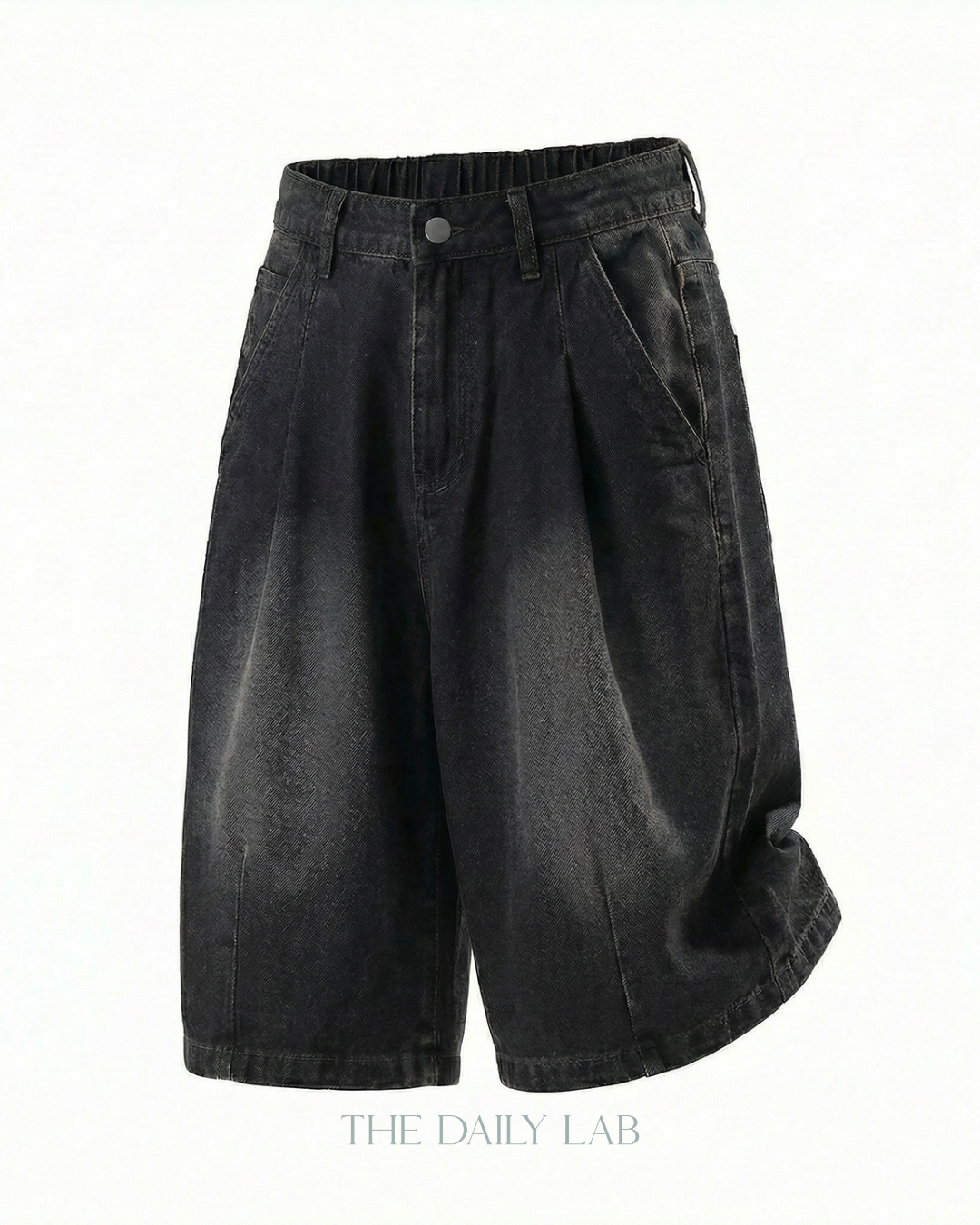 Archive Fade Denim Shorts in Black