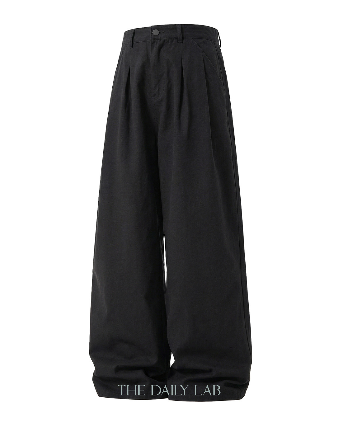 Vintage Double Pleat Straight Pants in Dark Grey