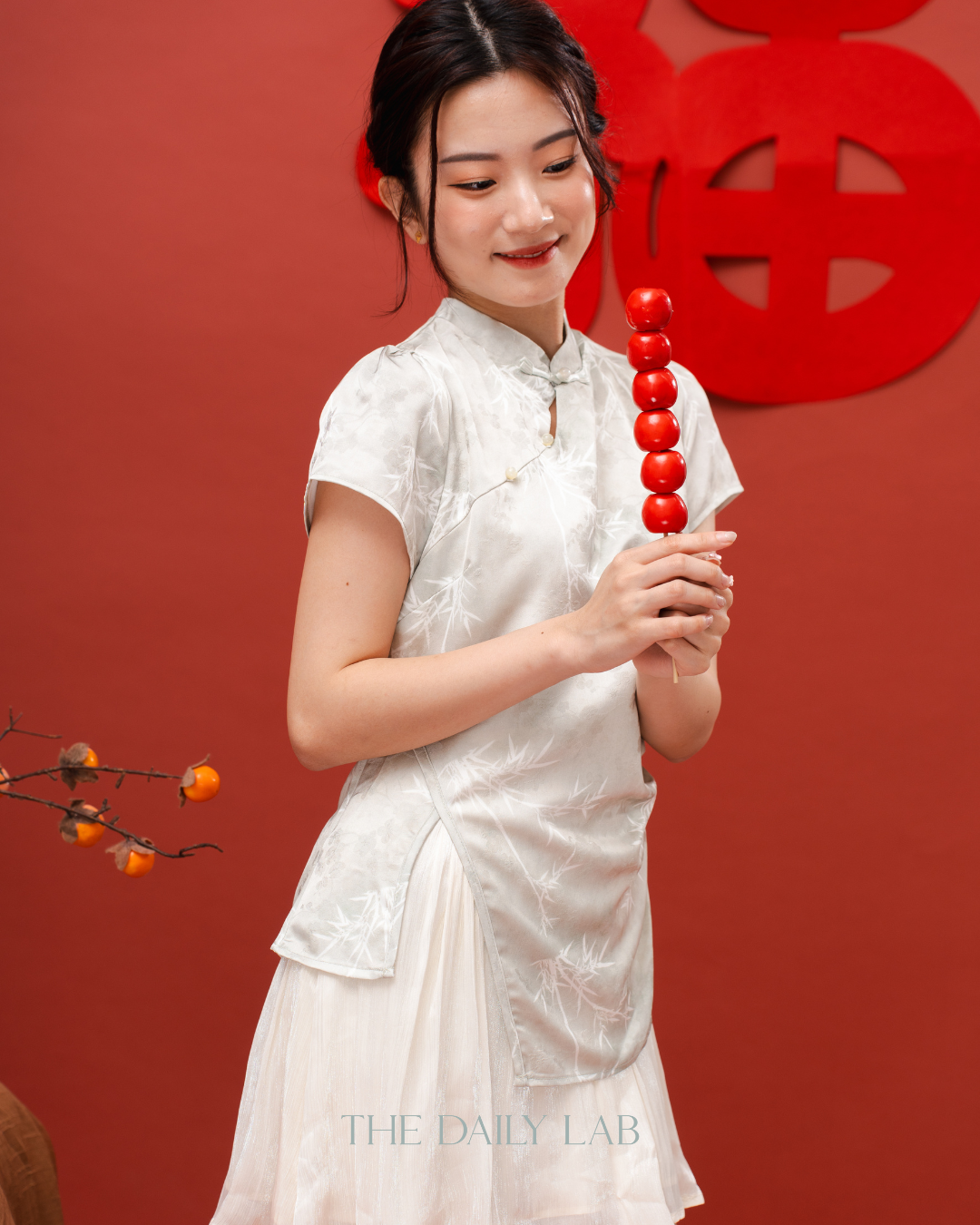 Green Asymmetrical Qipao Dress