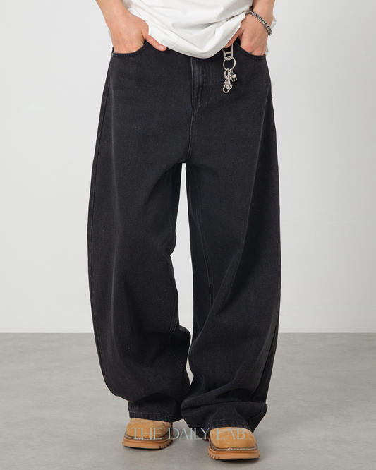 Fade Street Denim Pants in Black