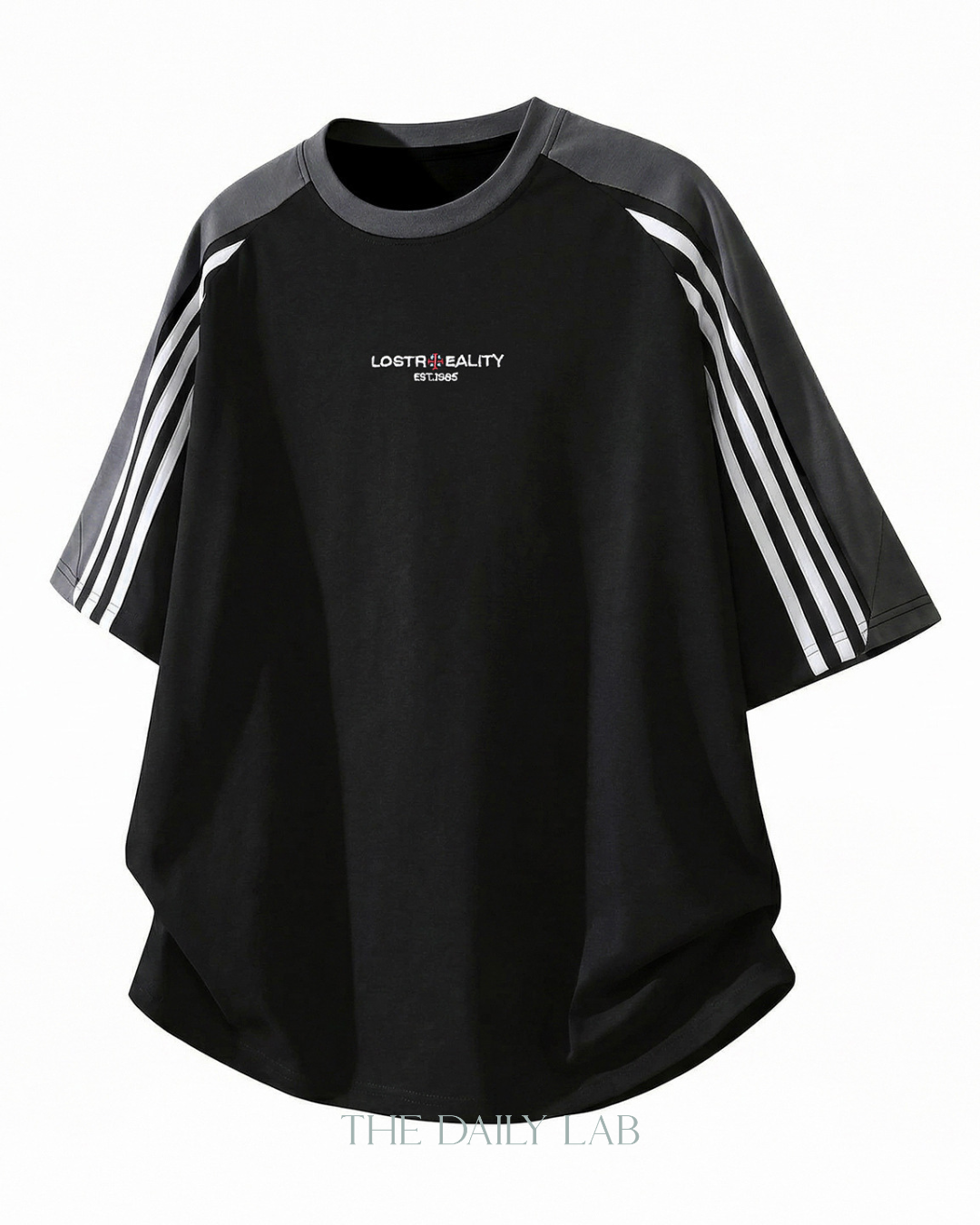 Lost Reality Vintage Raglan Tee in Black