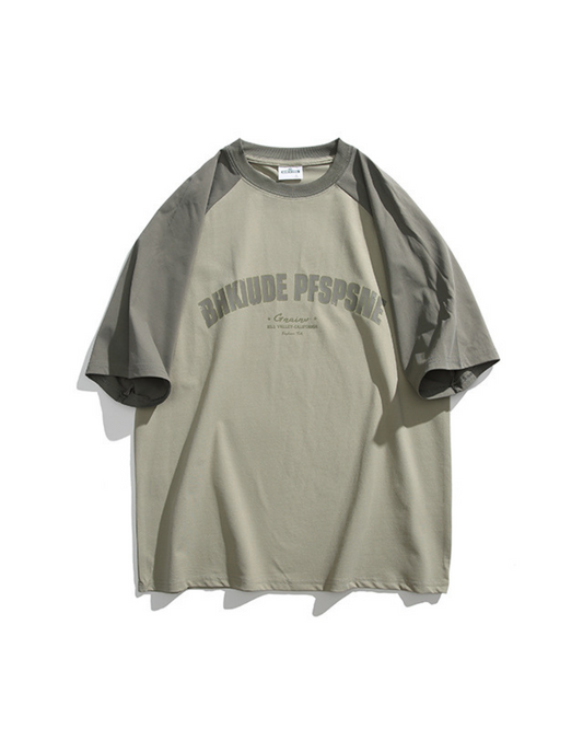 Vintage Casual Sleeve Tee In Green