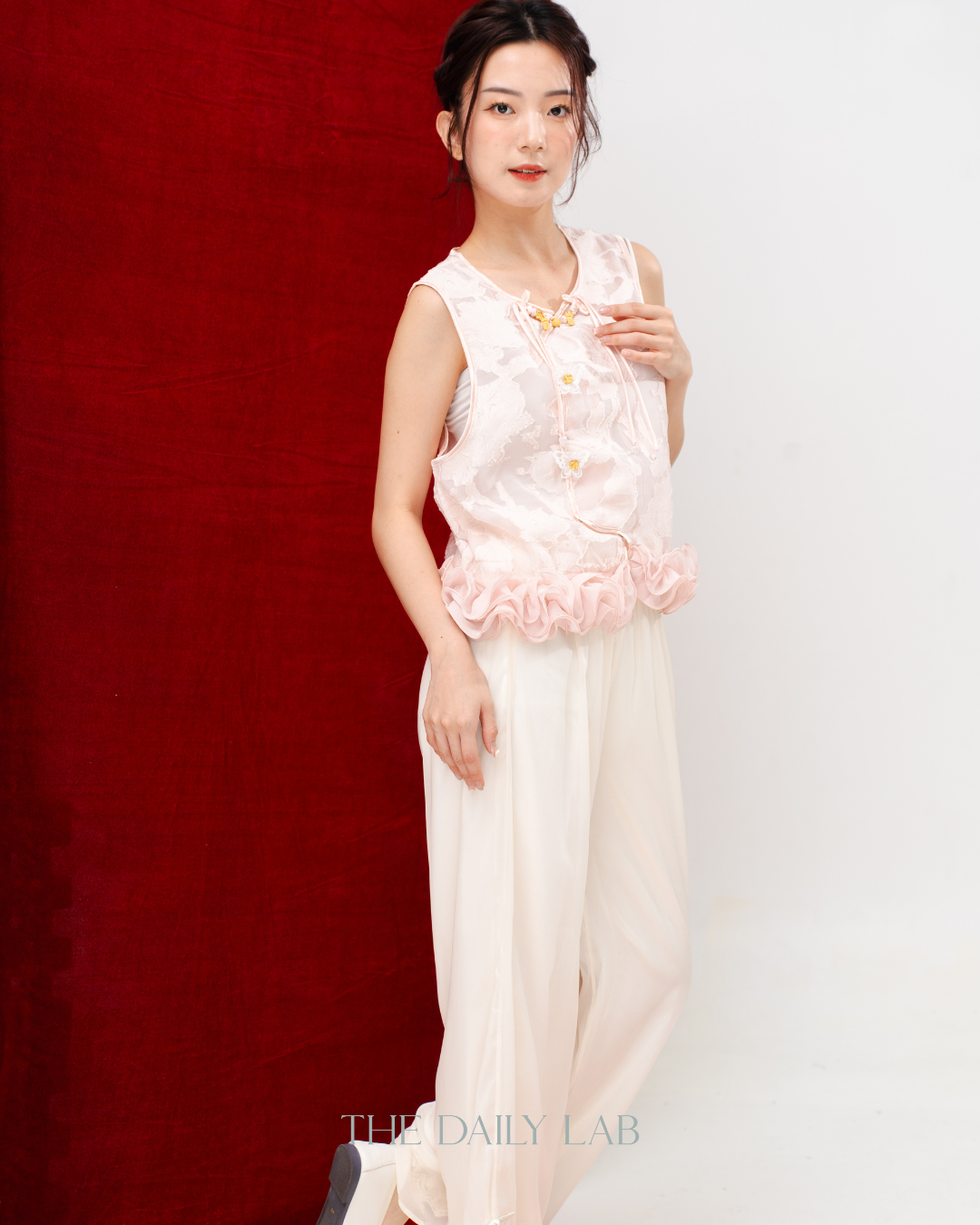 Blush Blossom Jacquard Two-Piece Set