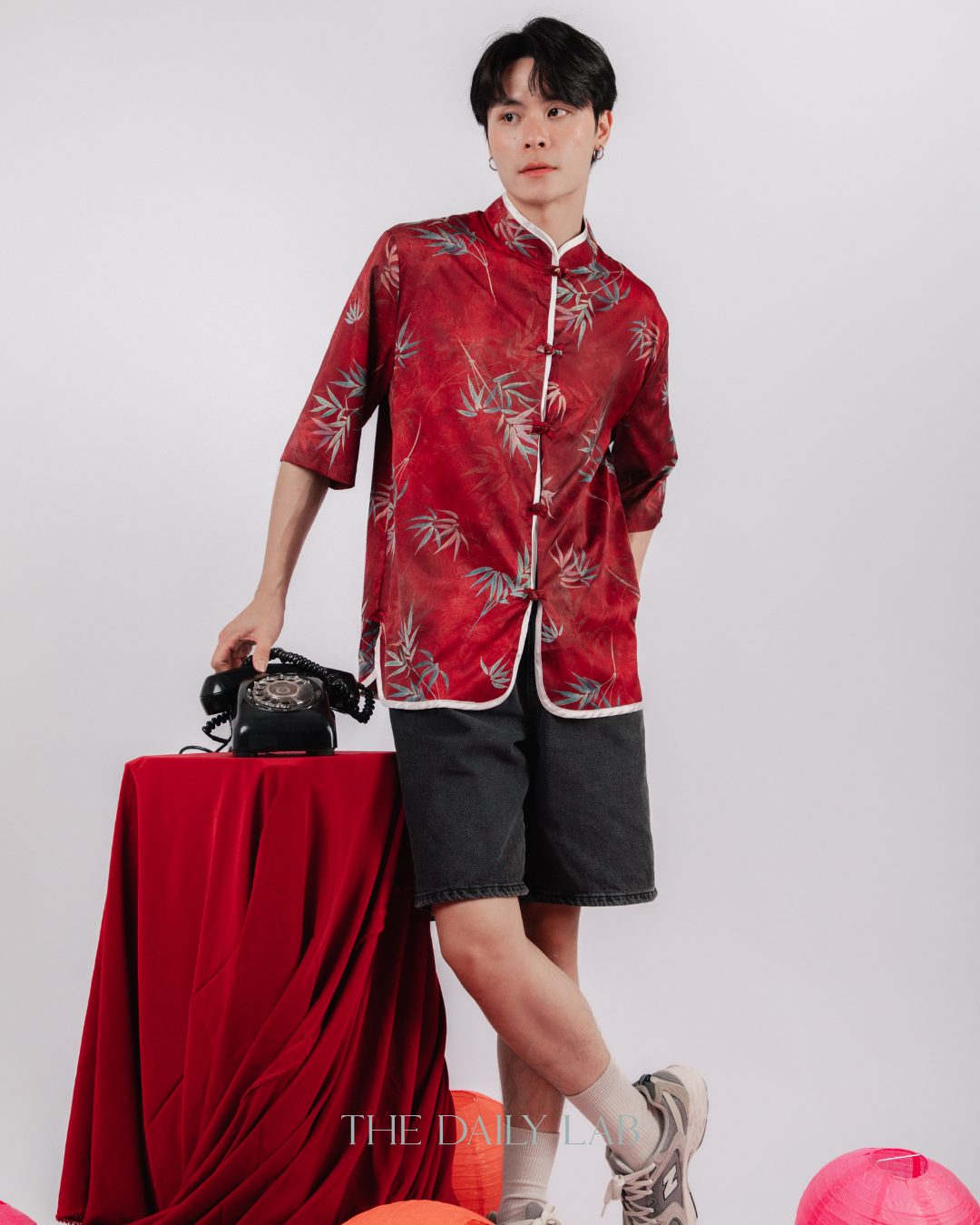 Trendy Ice Silk Tang Top in Red