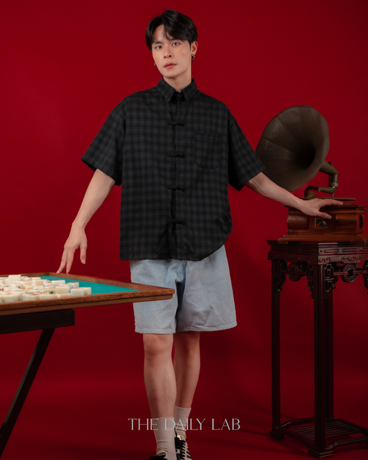 Heritage Plaid Tang Shirt in Black