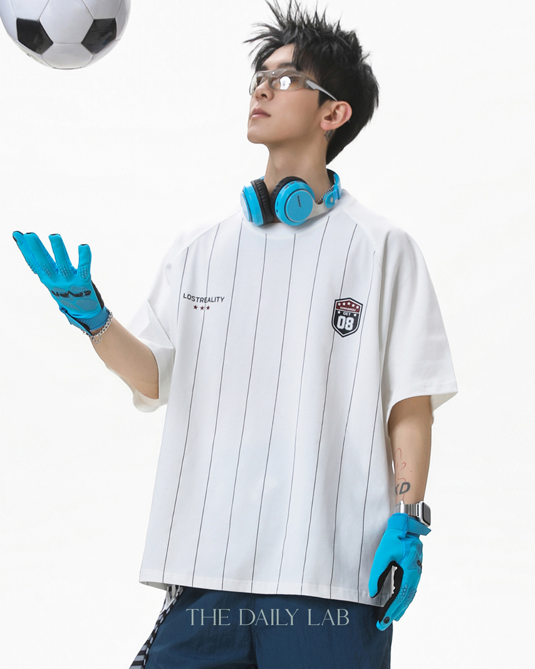 American Stripe Graphic Tee in White