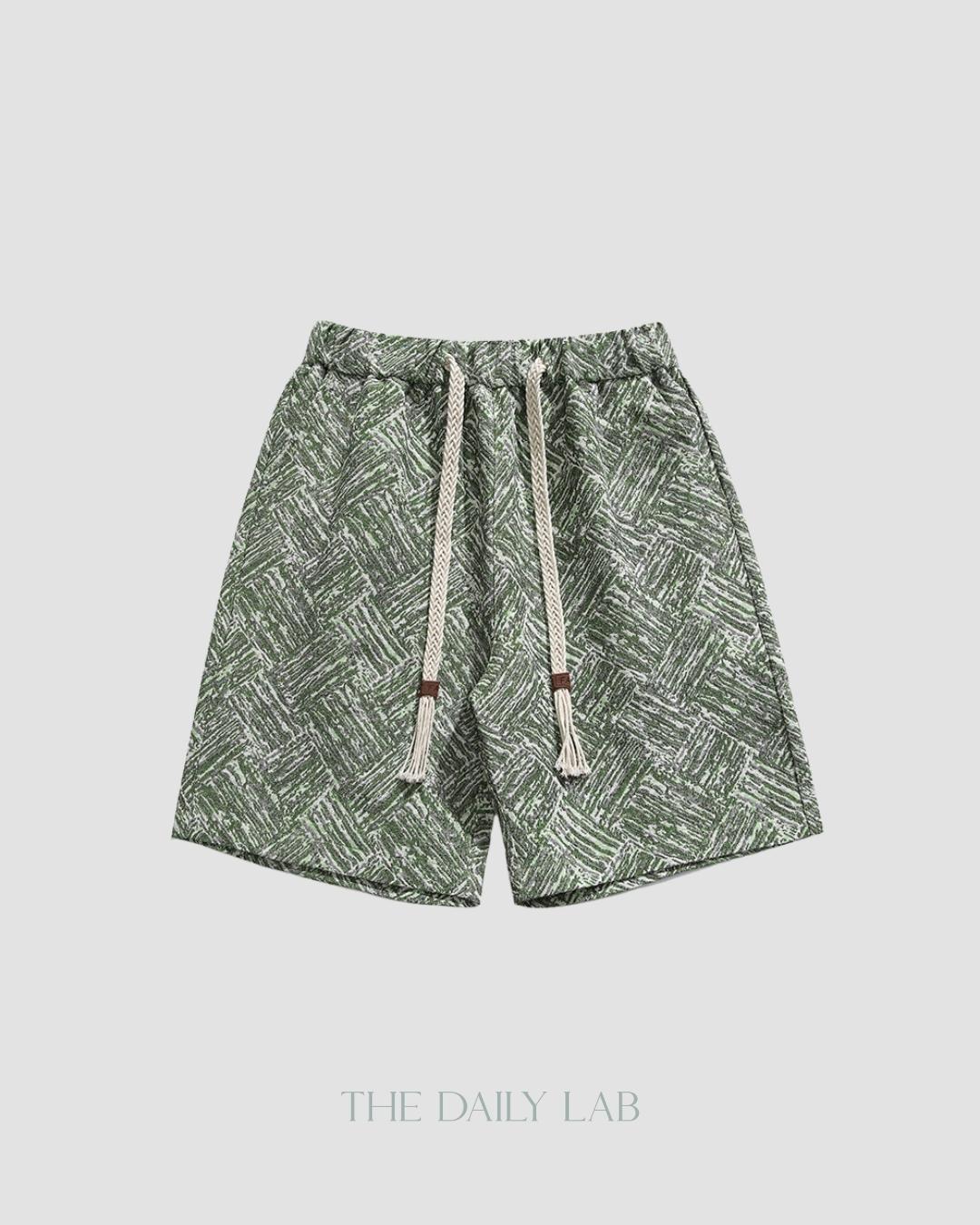 Retro Casual Staight Shorts in Green