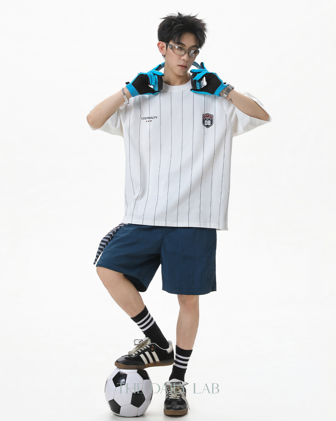American Stripe Graphic Tee in White